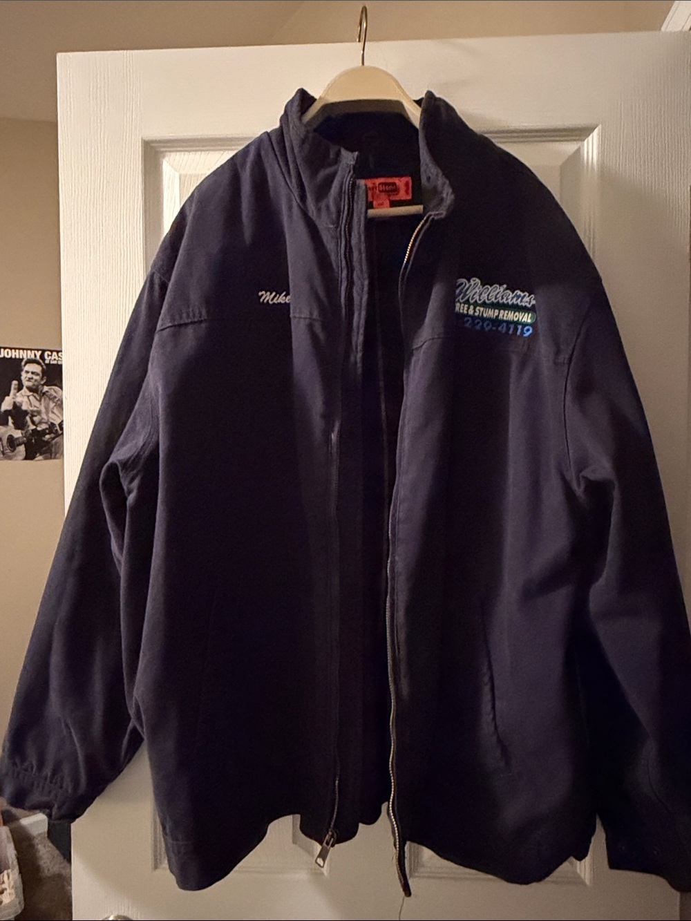 Men's Navy Performance Zip-Front Work Jacket